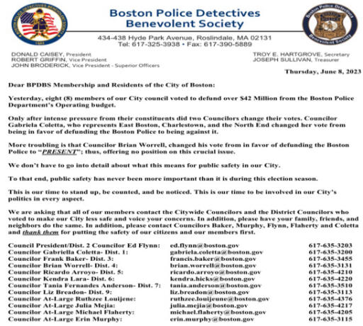 BPDBS Seeks Support In Opposition To Proposed FY2024 Budget Cuts