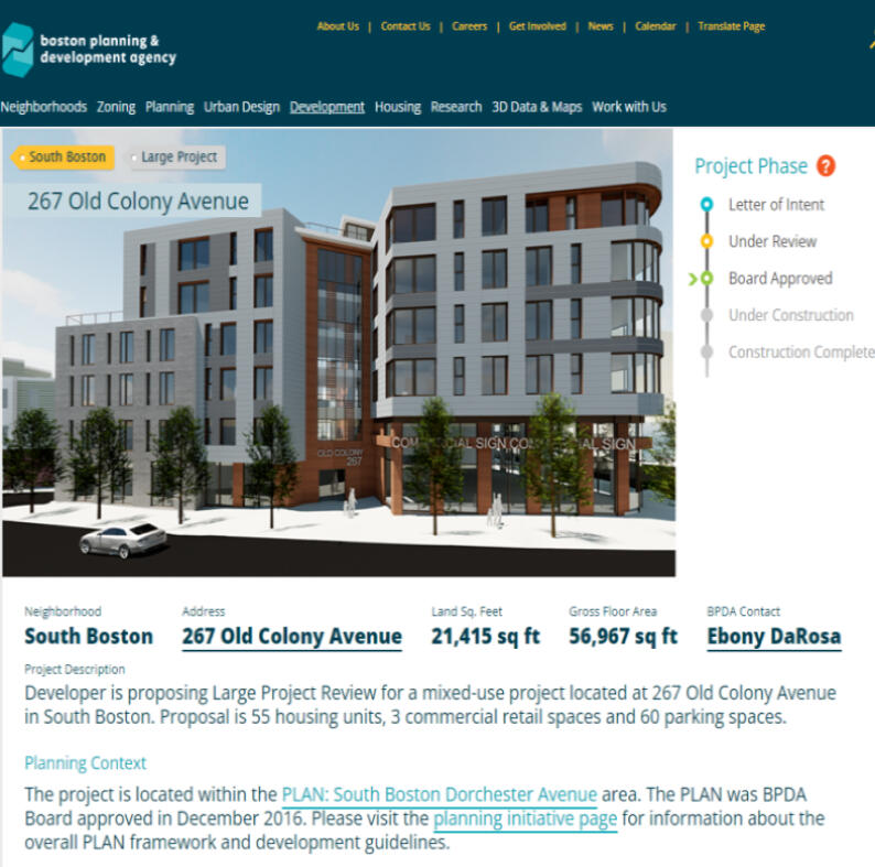 267 Old Colony Ave (Trimount Place) Under construction.