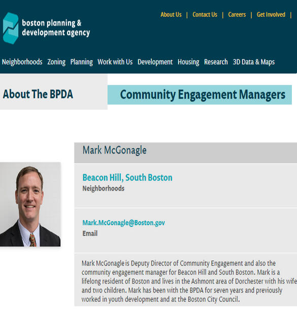 Meet BPDA - Deputy Director of Community Engagement Mark McGonagle. Serving the South Boston & Beacon Hill Communities